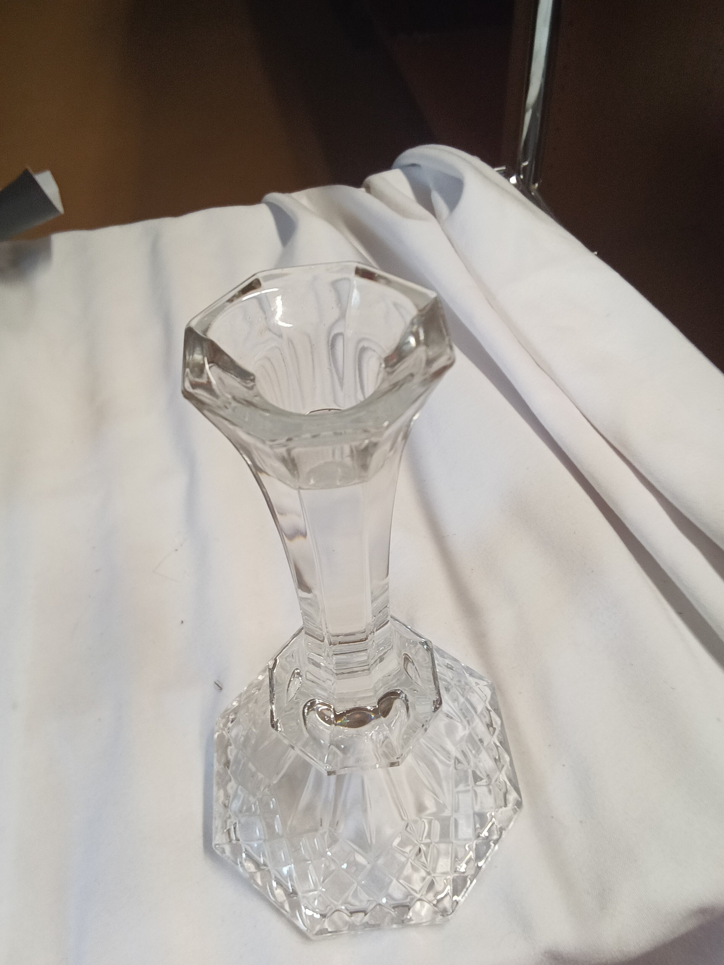 Crystal Glass Candlestick Holder Elegant Design - Image 2