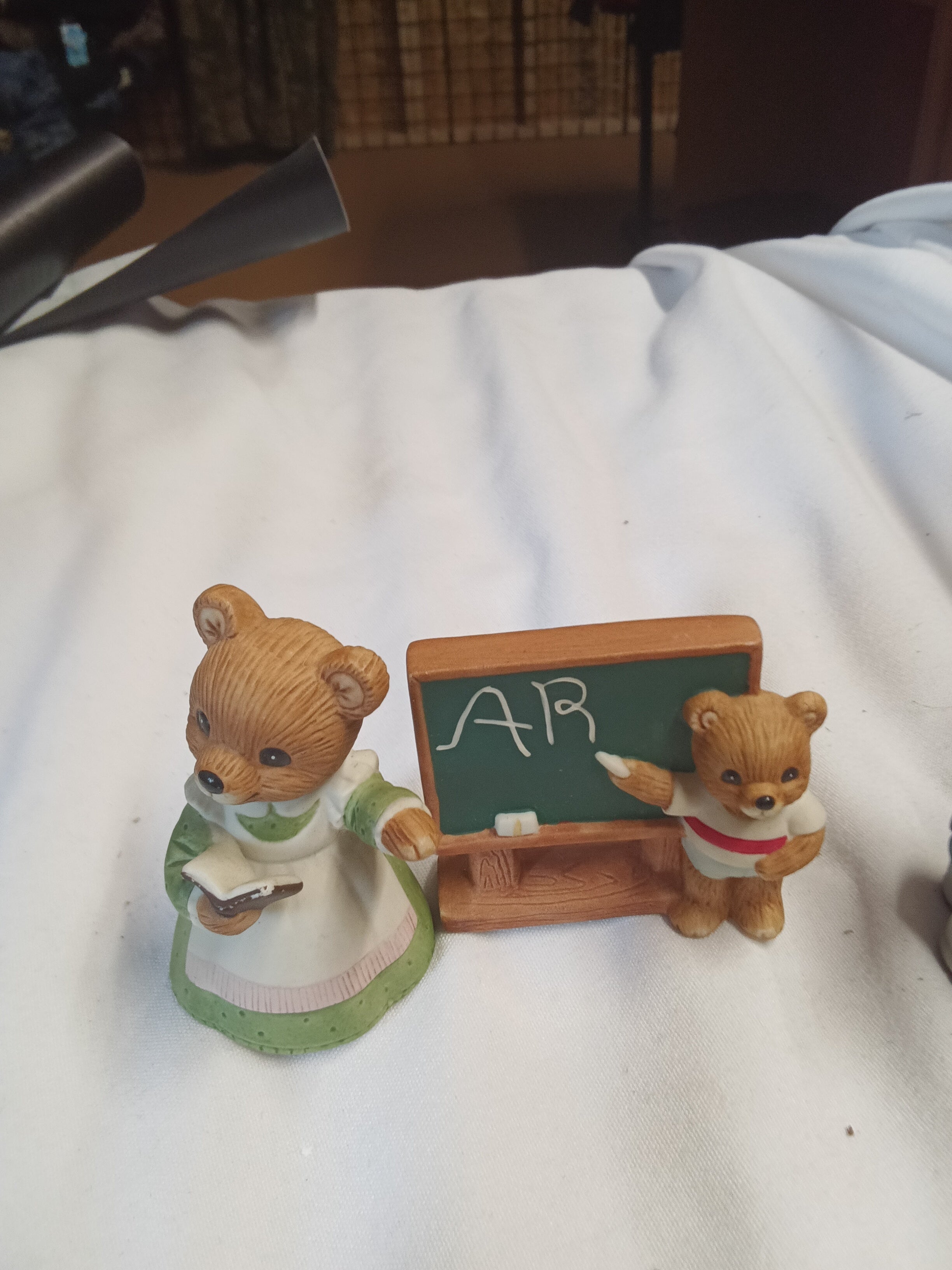 Bear Figurine Set with Blackboard and Instruments - Image 2