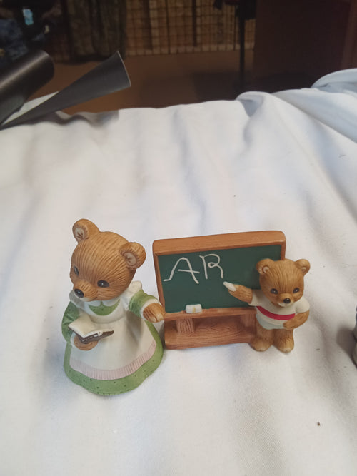 Bear Figurine Set with Blackboard and Instruments - Image 2