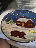 Decorative Ceramic Plate with Winter Scene - Image 1