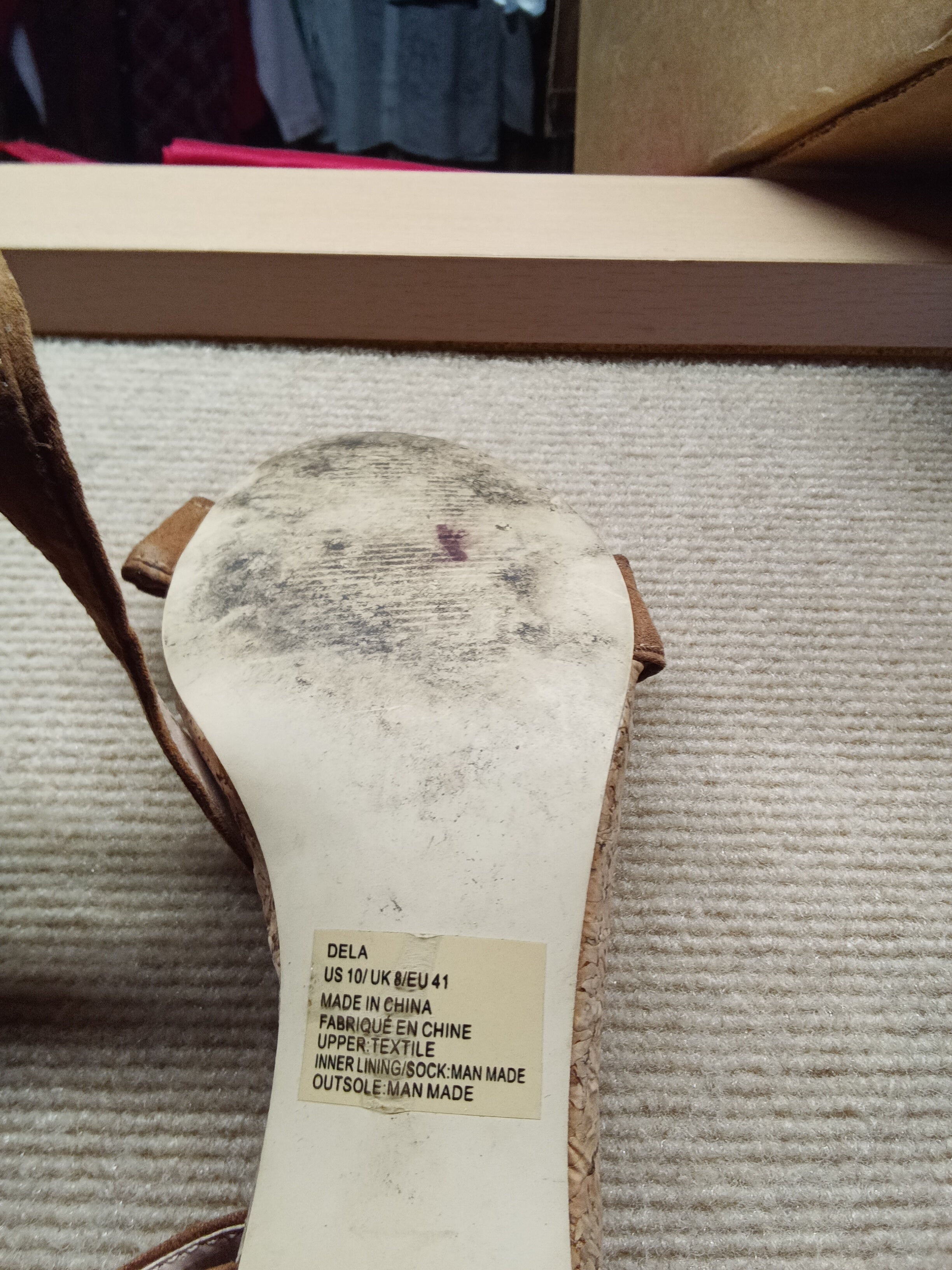 JustFab Brown Cork Heel Sandals - Image 3