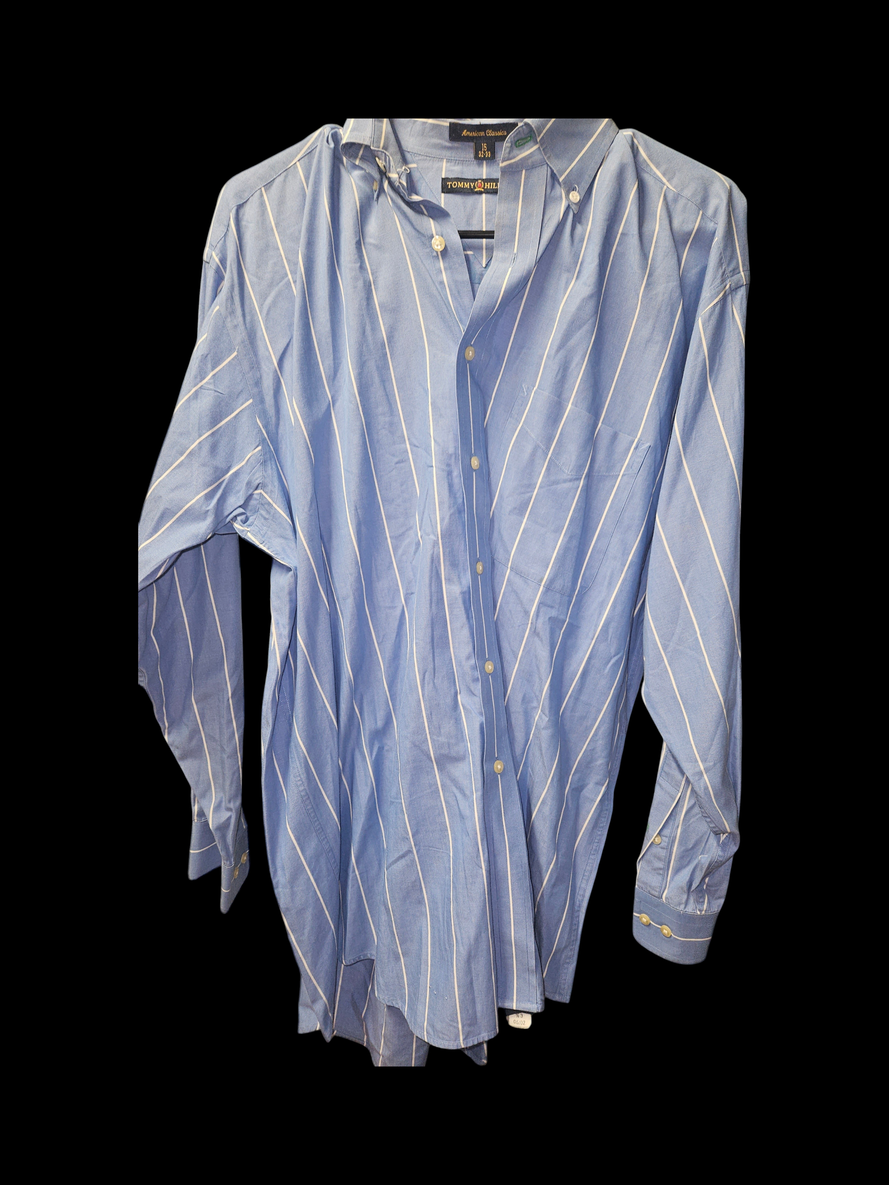 Tommy Hilfiger Men's Striped Button-Up Shirt Size 15.5 - Image 1
