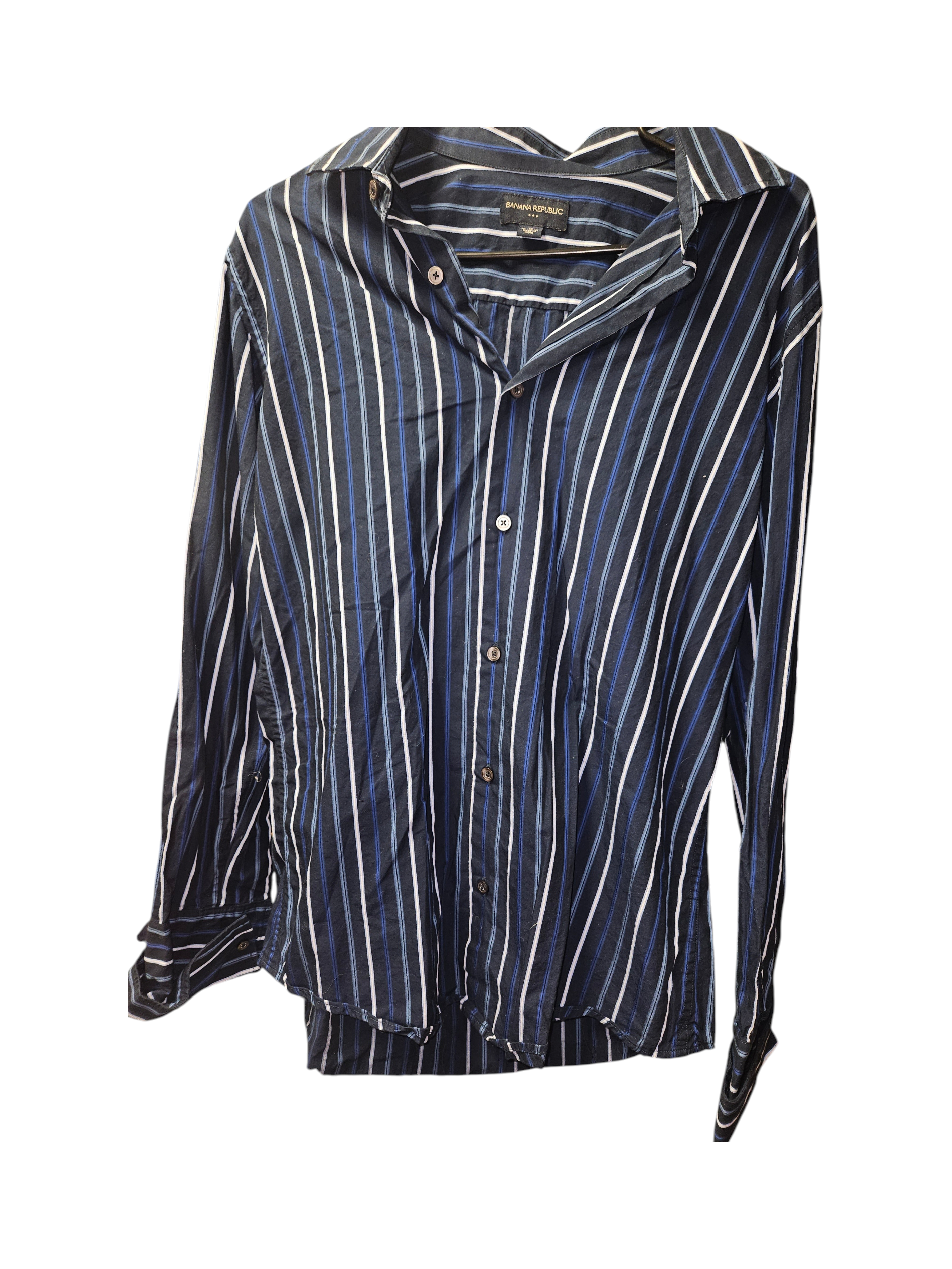 Banana Republic Men's Striped Long Sleeve Shirt - Image 1