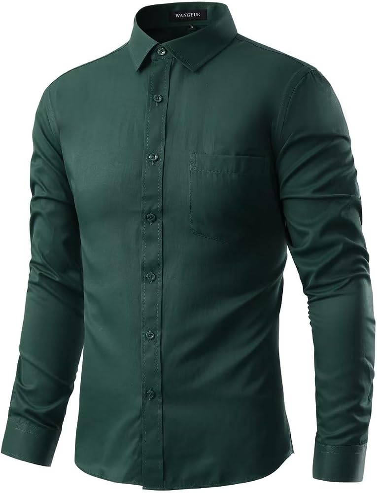 Structure Men's Slim Fit Dress Shirt, Size: 13.5, Dark Green - Image 1