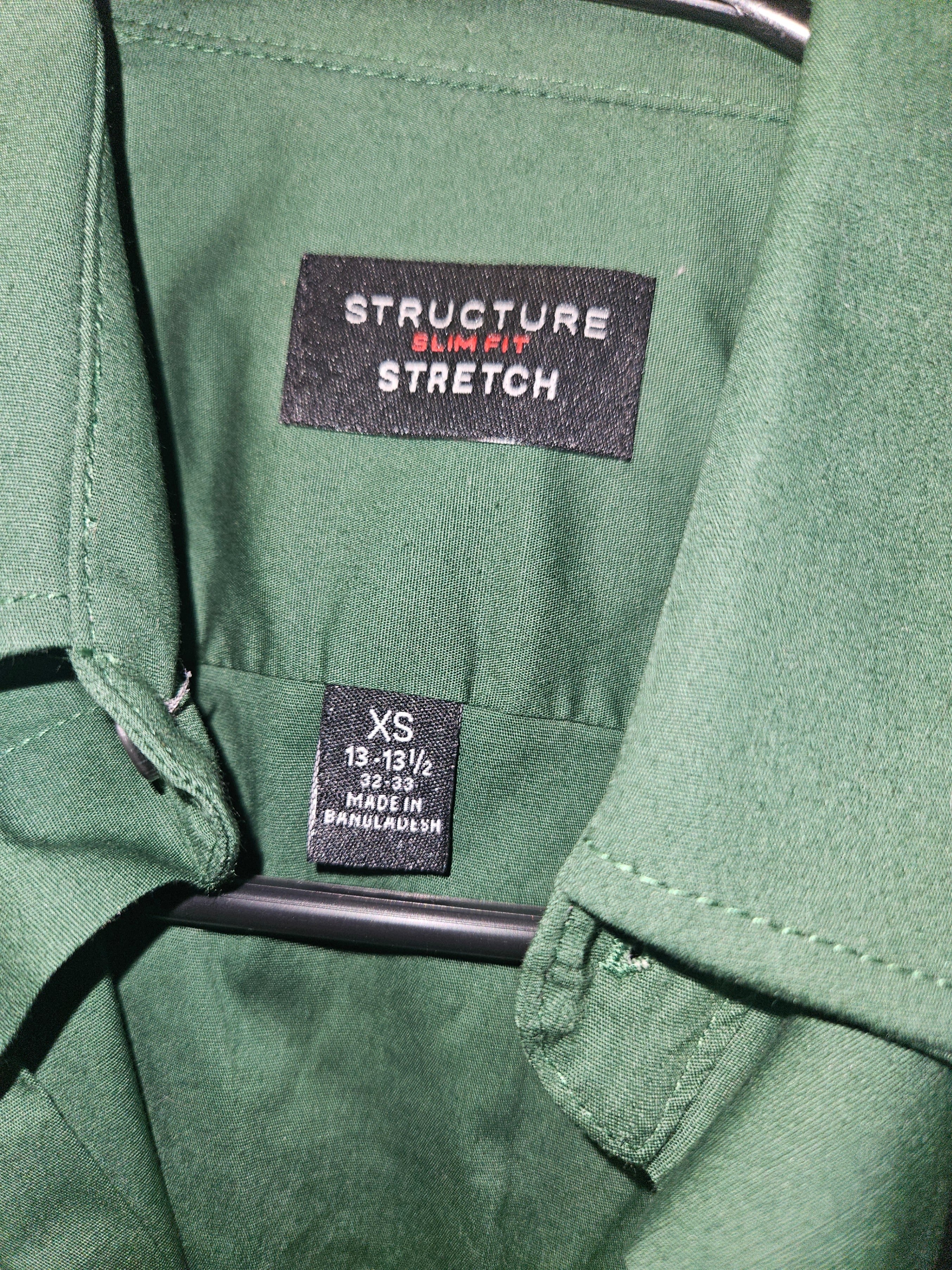 Structure Men's Slim Fit Dress Shirt, Size: 13.5, Dark Green - Image 7