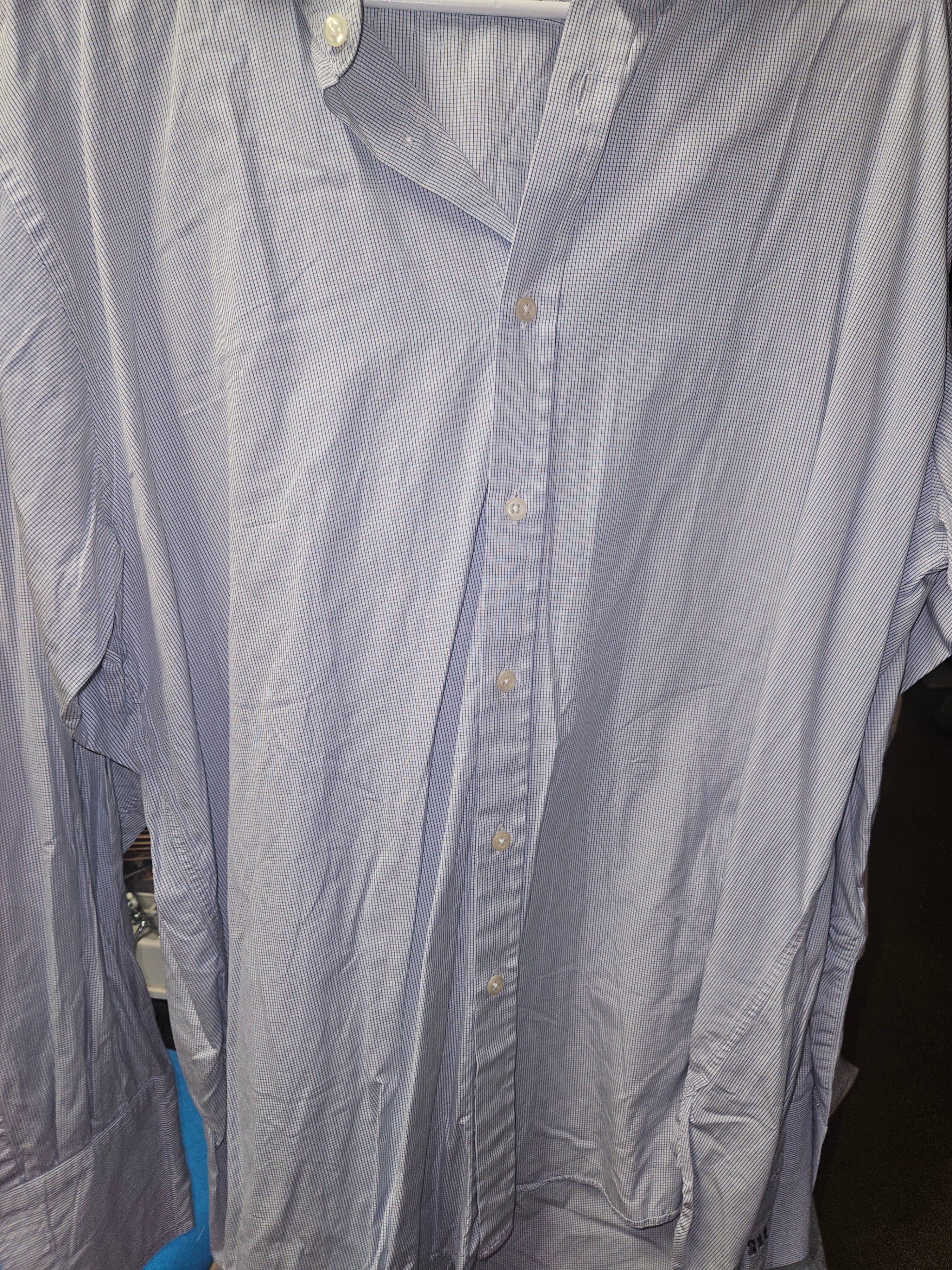 Men's Blue Button-Up Dress Shirt - Image 1