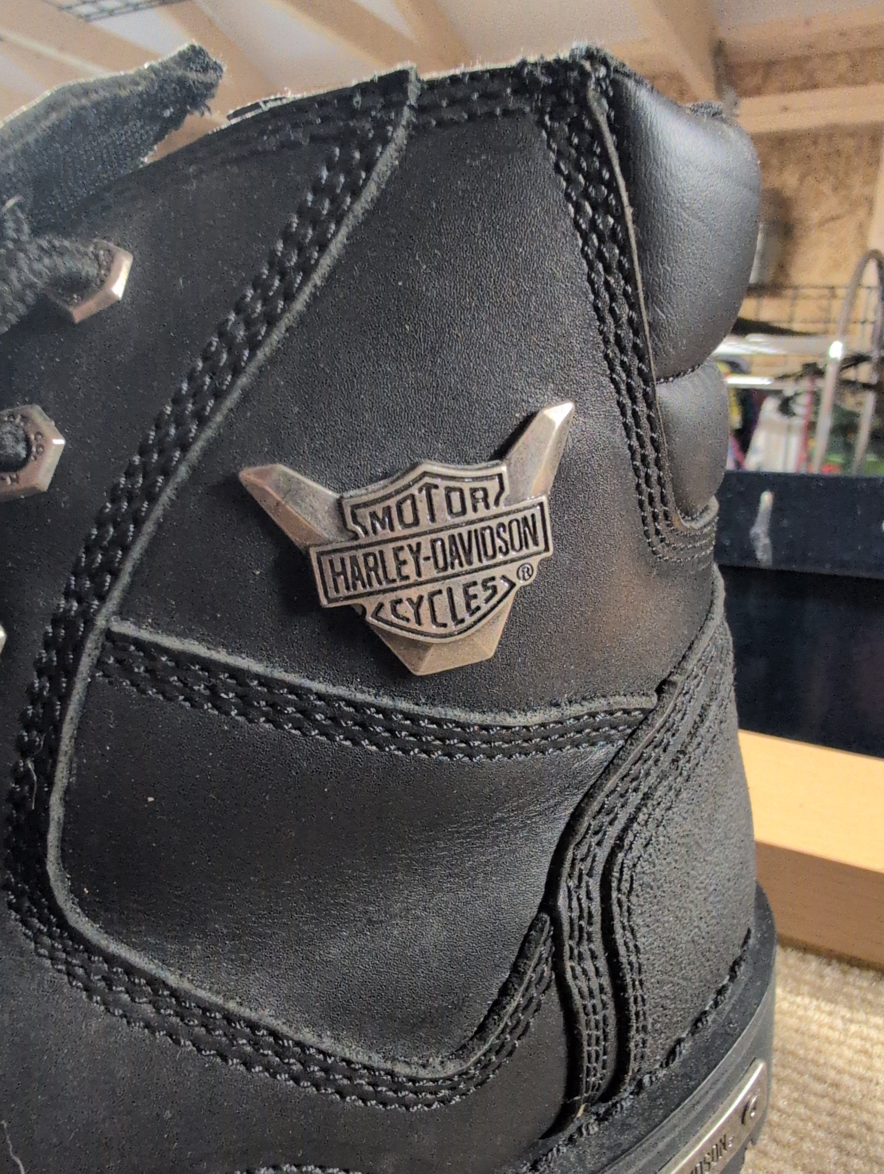 Harley-Davidson Black Leather Motorcycle Boots - Image 2
