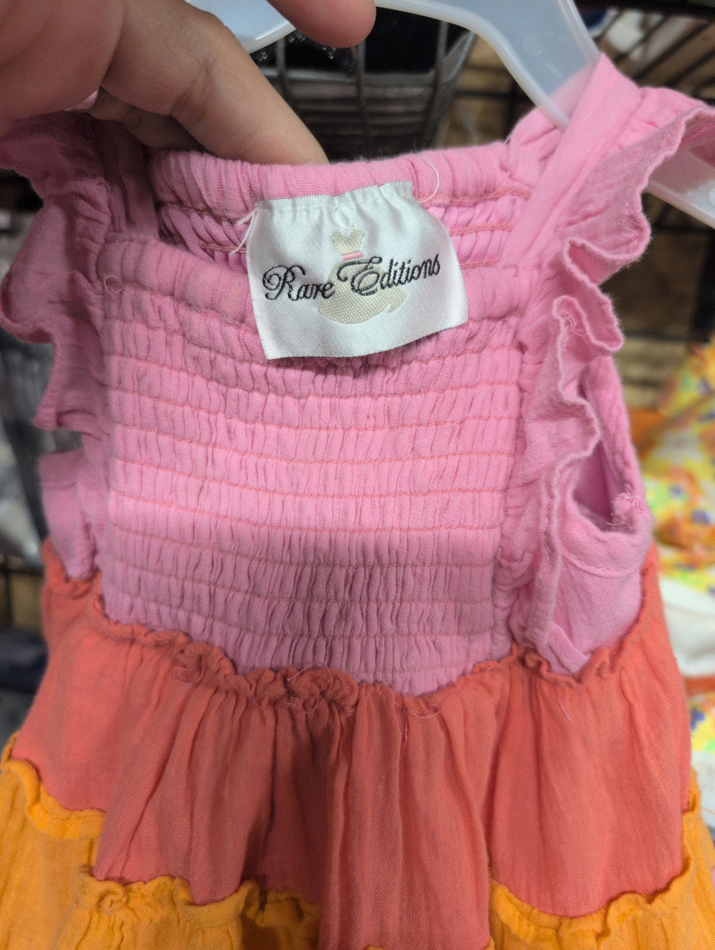 Rare Editions Girls' Sleeveless Dress Pink Orange - Image 2
