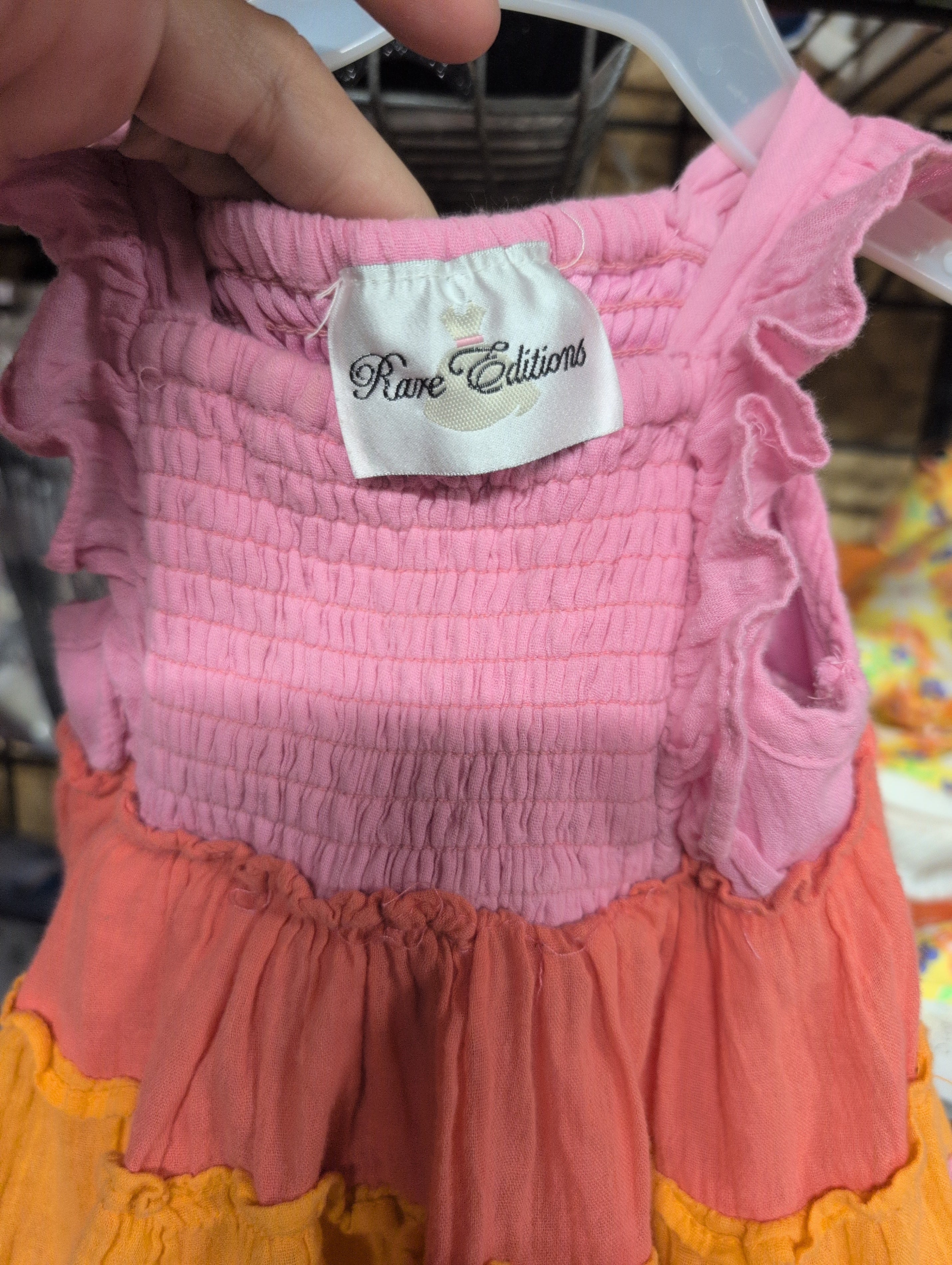 Rare Editions Girls' Sleeveless Dress Pink Orange - Image 2
