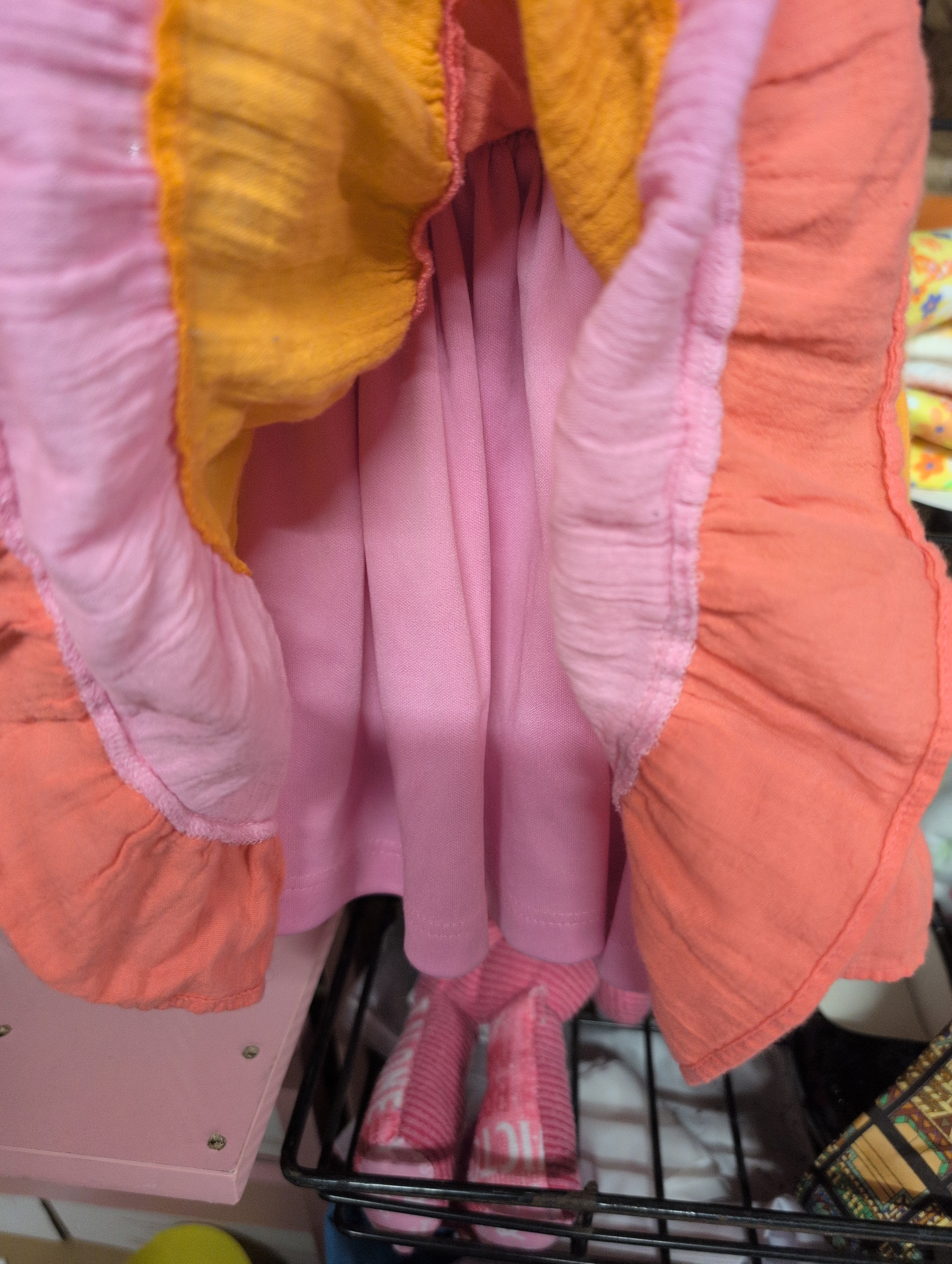 Rare Editions Girls' Sleeveless Dress Pink Orange - Image 3