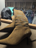 Embroidered Suede Pointed Toe Boots - Image 1