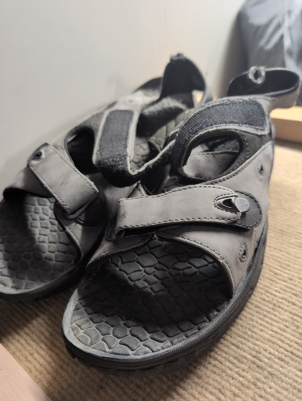 Men's Black Sandals with Adjustable Straps - Image 1