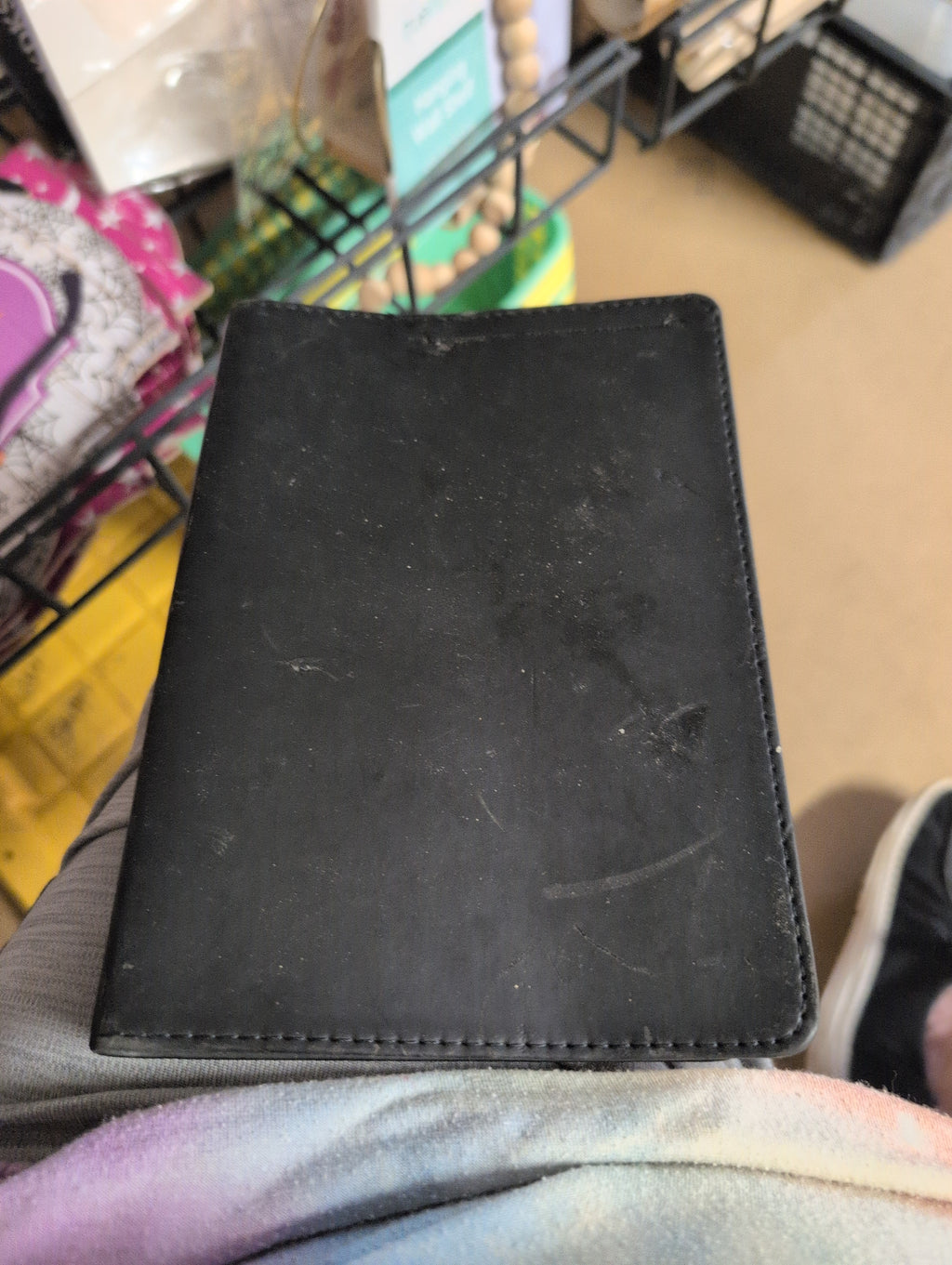 Black Leather Passport Holder Travel Accessory - Image 1