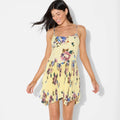 Women's Hankie Hem Mini a-Line Dress - Wild Fable™ Assorted Yellows Floral L - Image 1