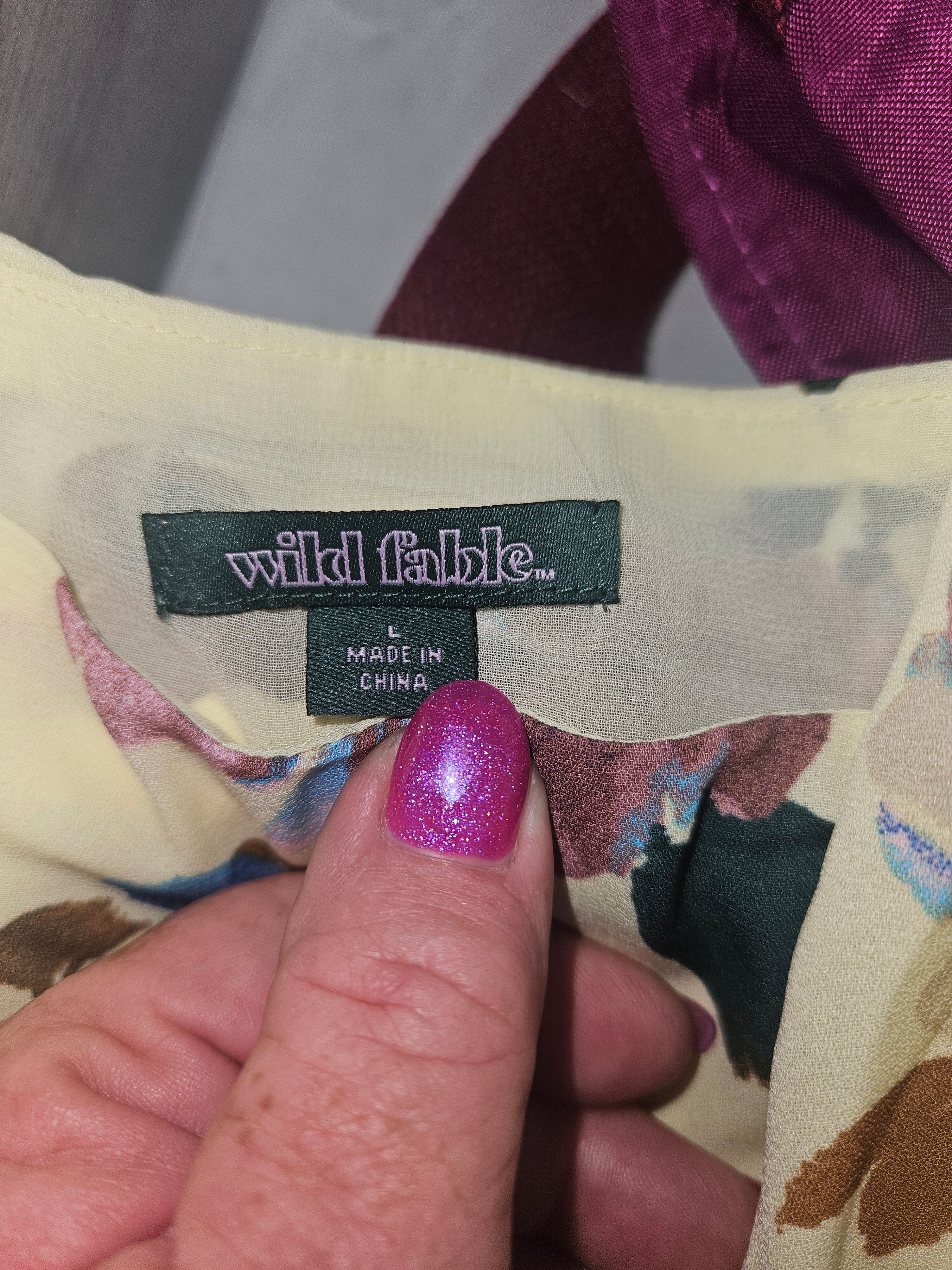 Women's Hankie Hem Mini a-Line Dress - Wild Fable™ Assorted Yellows Floral L - Image 3