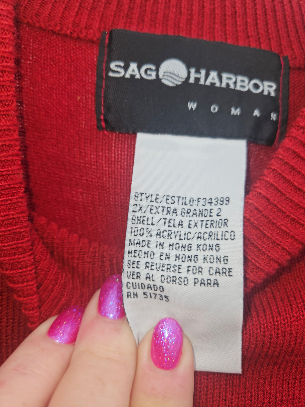 Red Short Sleeve Knit Top Machine Washable - Image 2