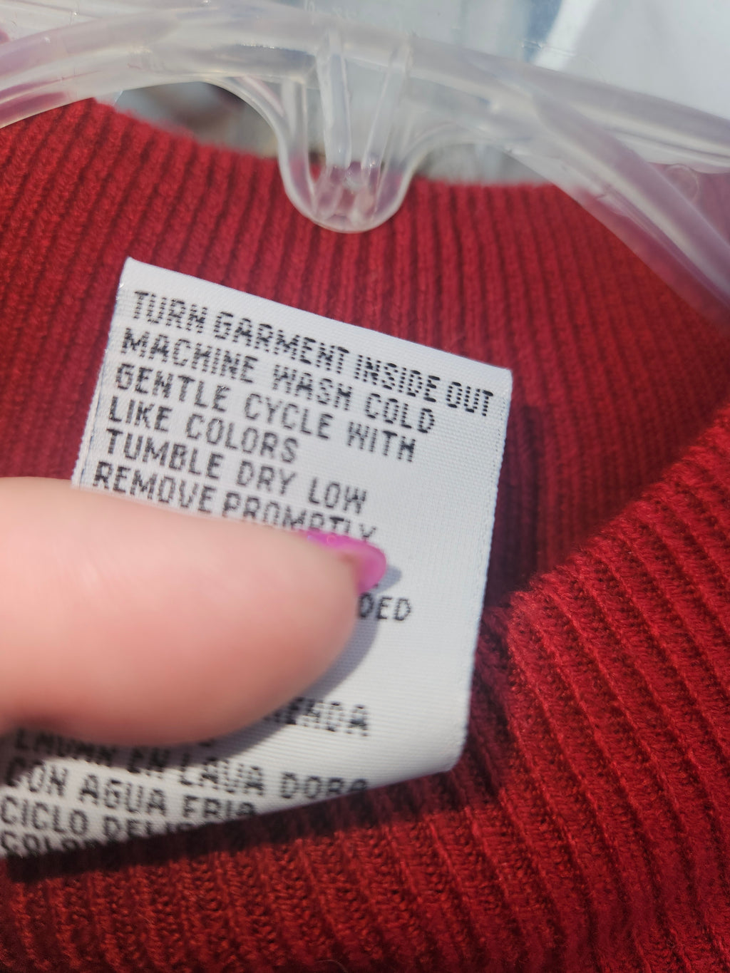 Red Short Sleeve Knit Top Machine Washable - Image 3