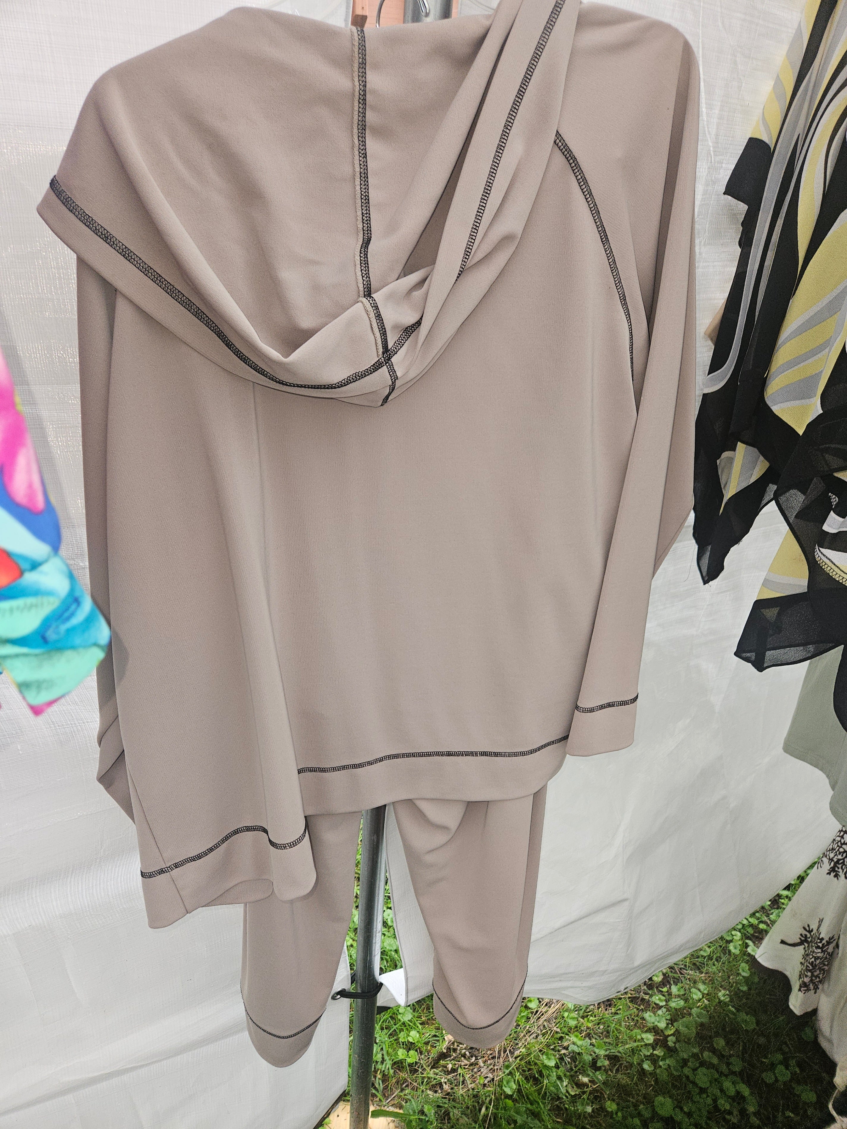 Women's Taupe 2 Piece Set with Jacket and Pants - Image 3