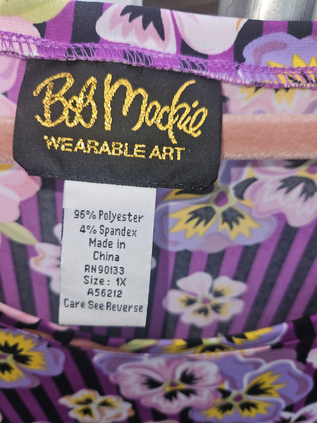 Bob Mackie Wearable Art Floral Top Size XL - Image 2