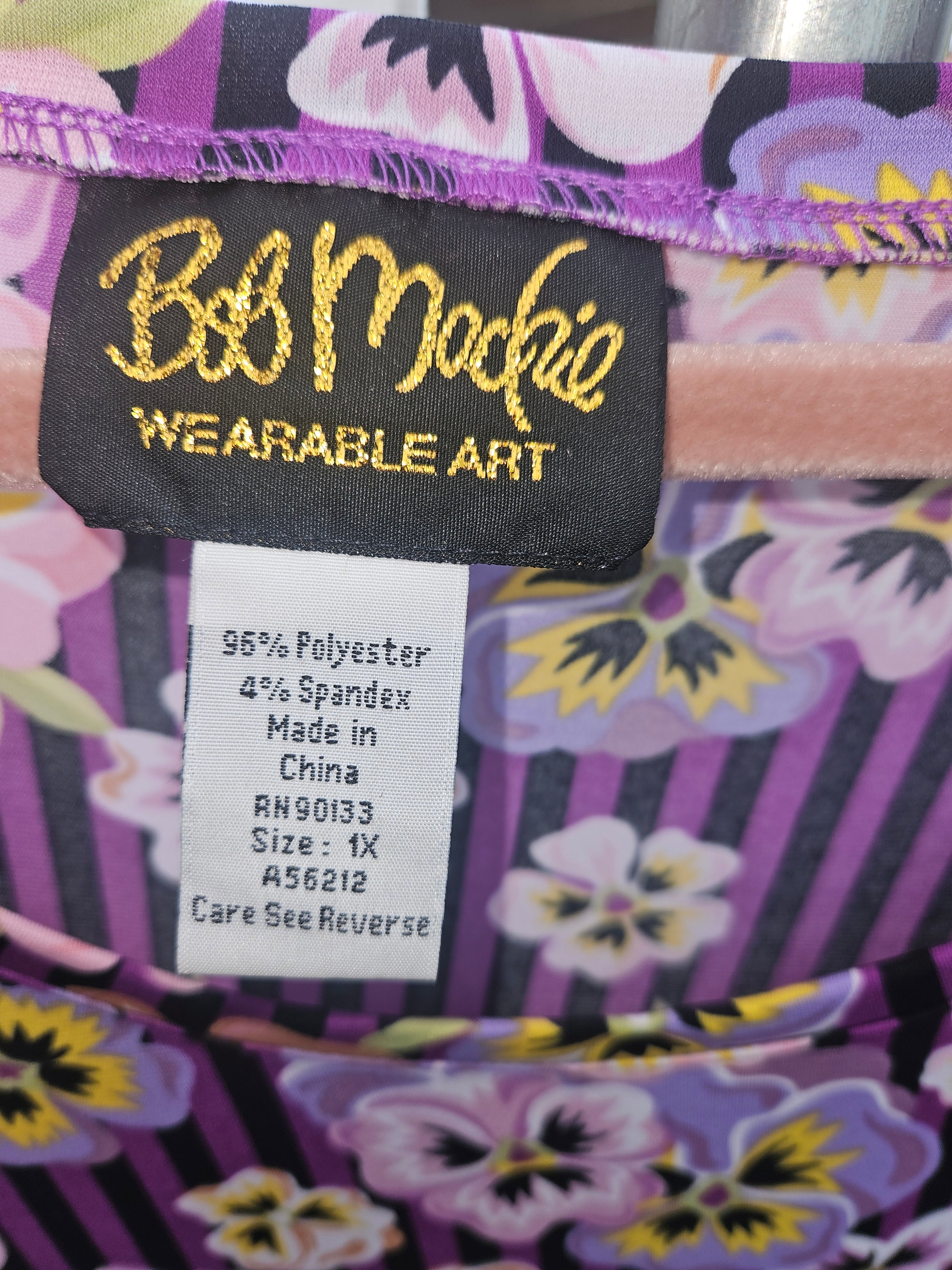 Bob Mackie Wearable Art Floral Top Size XL - Image 2