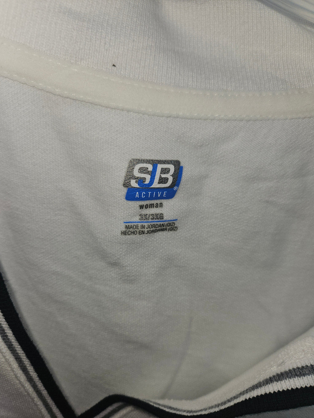 SB White Polo Shirt with Black Trim - Image 2