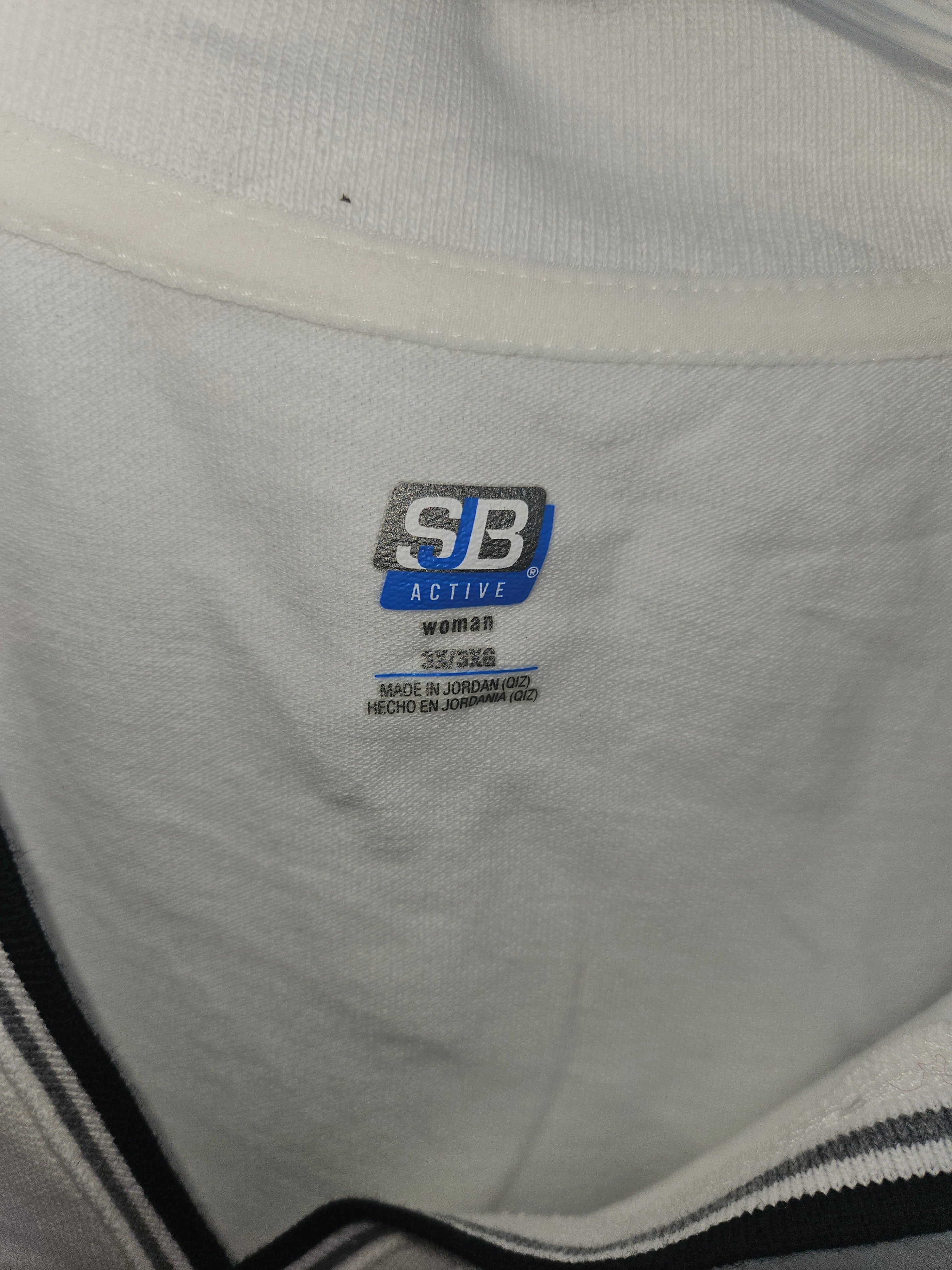 SB White Polo Shirt with Black Trim - Image 2