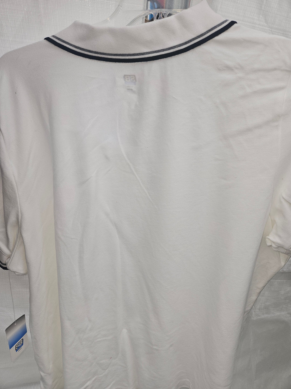 SB White Polo Shirt with Black Trim - Image 3