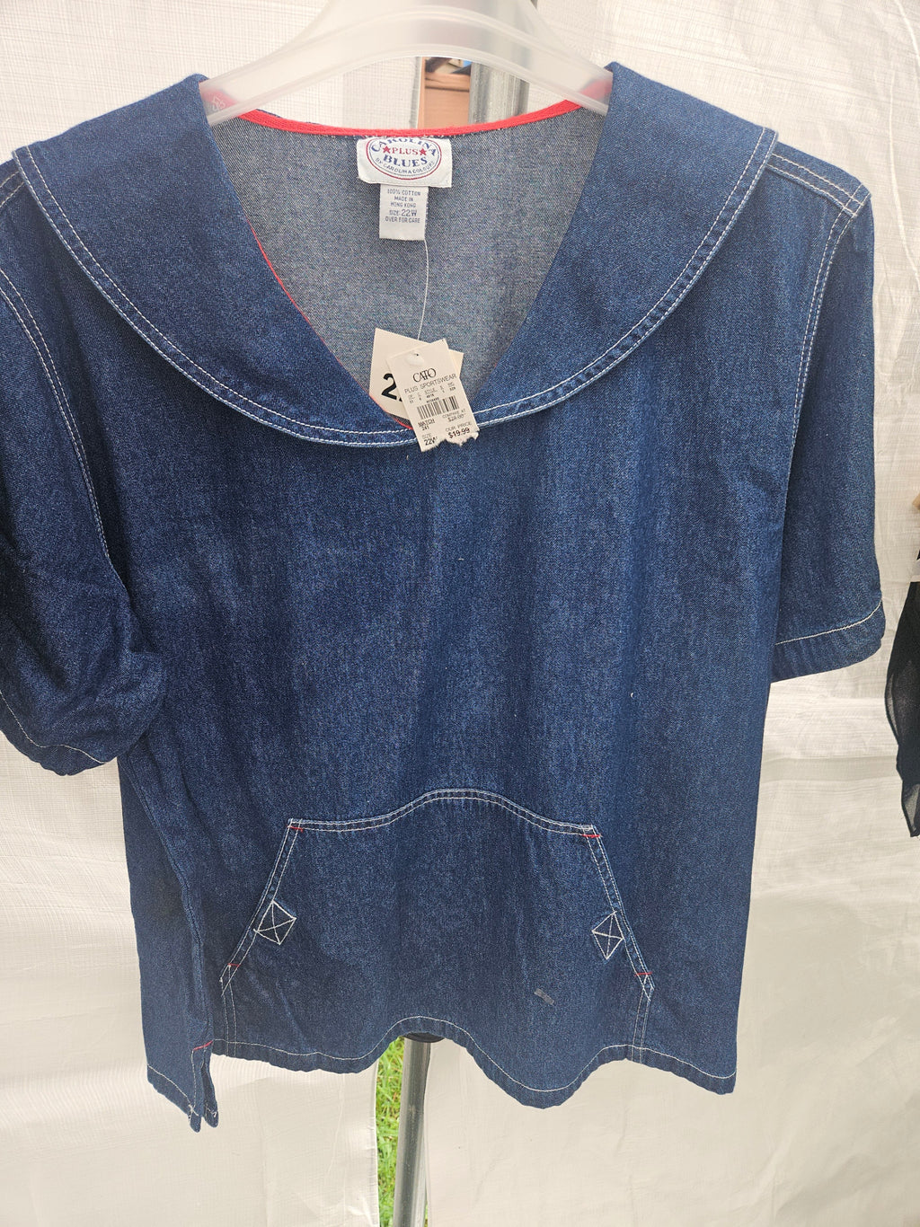 Plus Blues Denim Short Sleeve Top Size 2X - Image 1