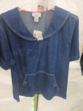 Plus Blues Denim Short Sleeve Top Size 2X - Image 1