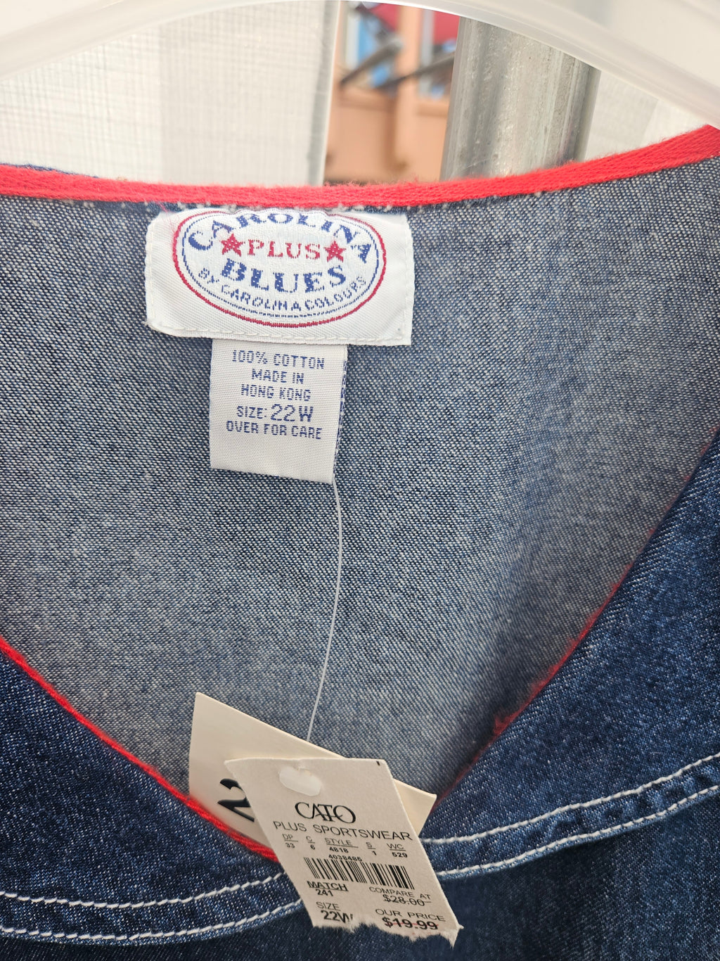 Plus Blues Denim Short Sleeve Top Size 2X - Image 2
