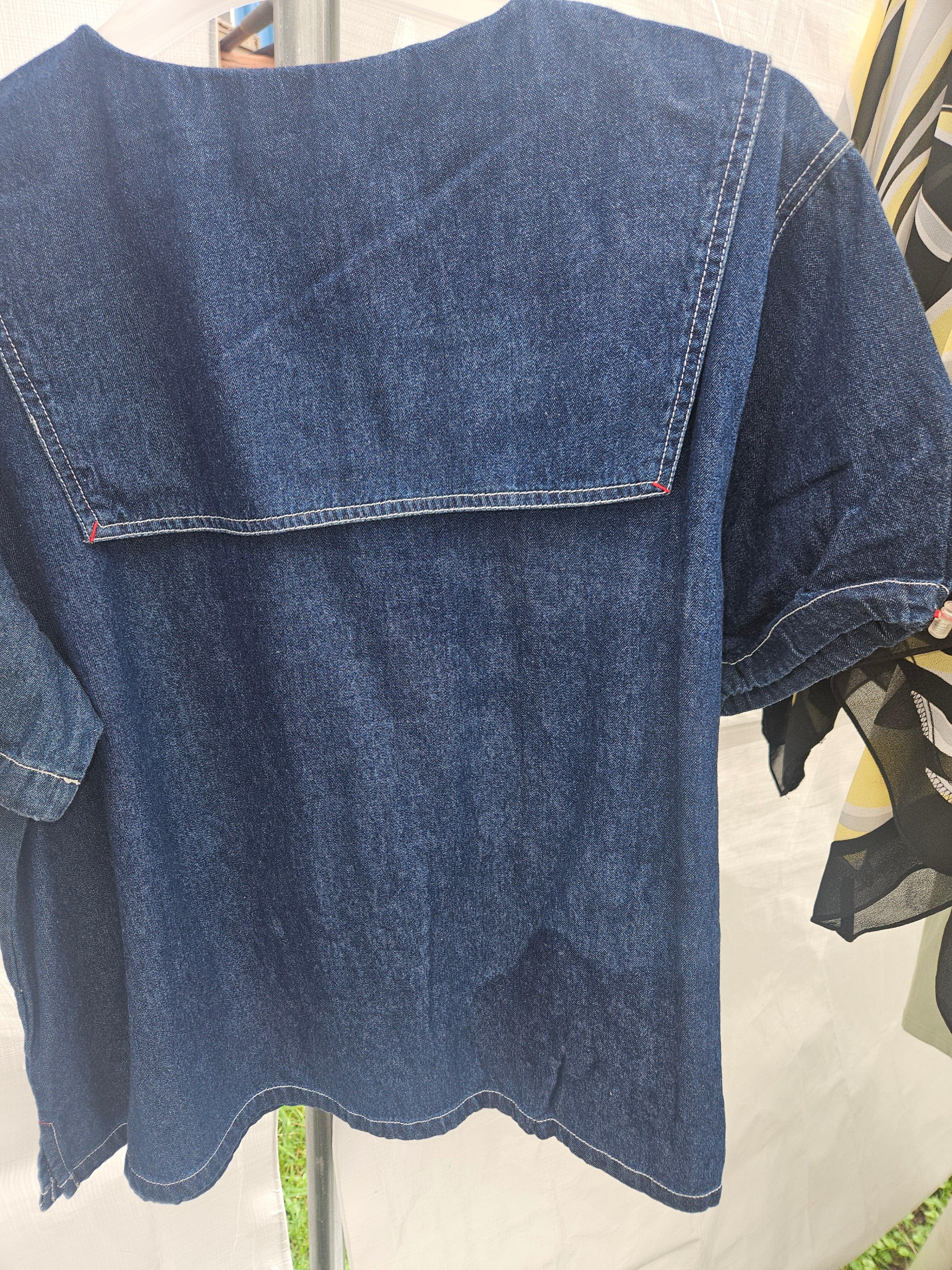 Plus Blues Denim Short Sleeve Top Size 2X - Image 3