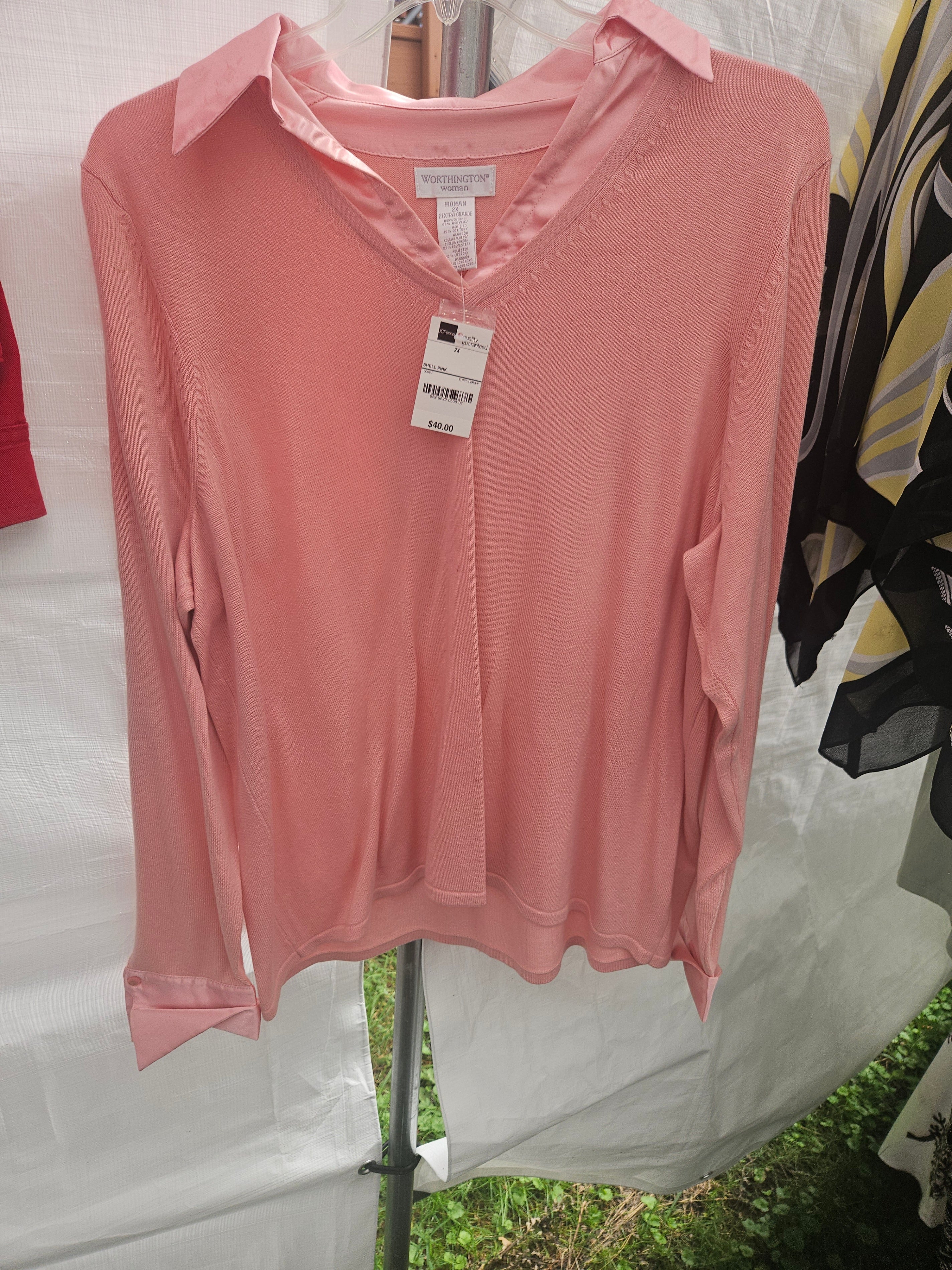 Worthington Women's Pink Long Sleeve Top Size 2X - Image 1
