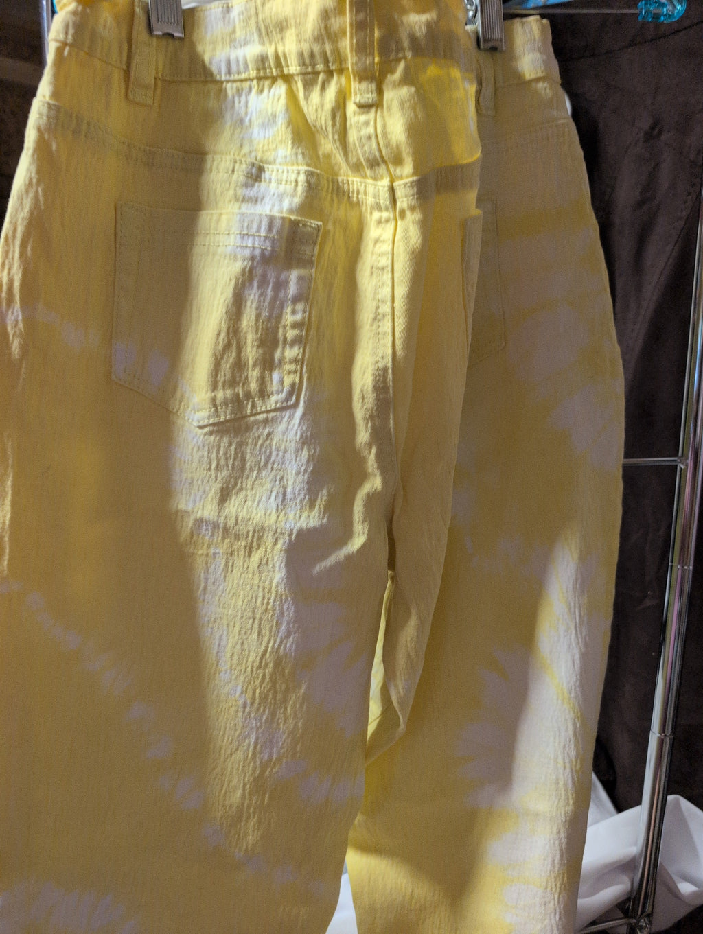 Yellow Tie-Dye Pants with Pockets - Image 3