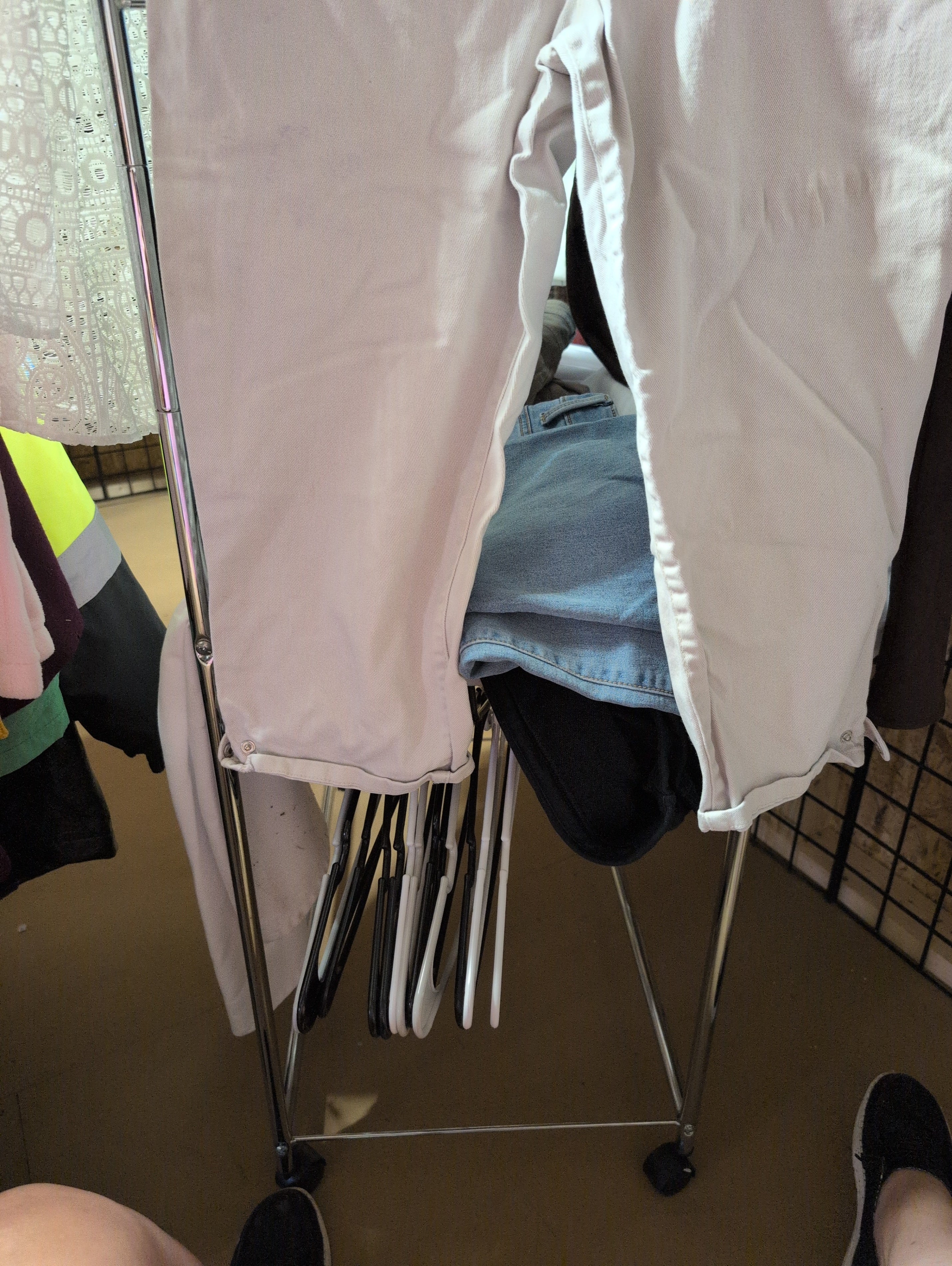 Women's White Pants with Zipper Detail - Image 2
