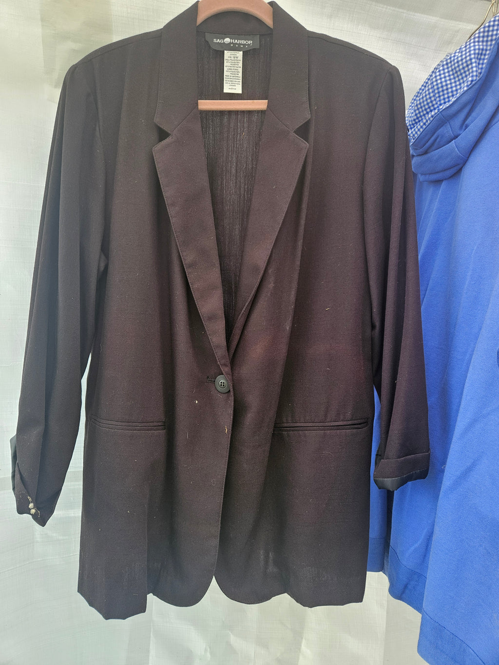 NW-1 Sag Harbor Black Long Sleeve Blazer Jacket Women