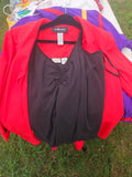 NW-1 Sag Harbor Red Blazer Women's Size 18W Polyester Rayon Jacket with a black tank top