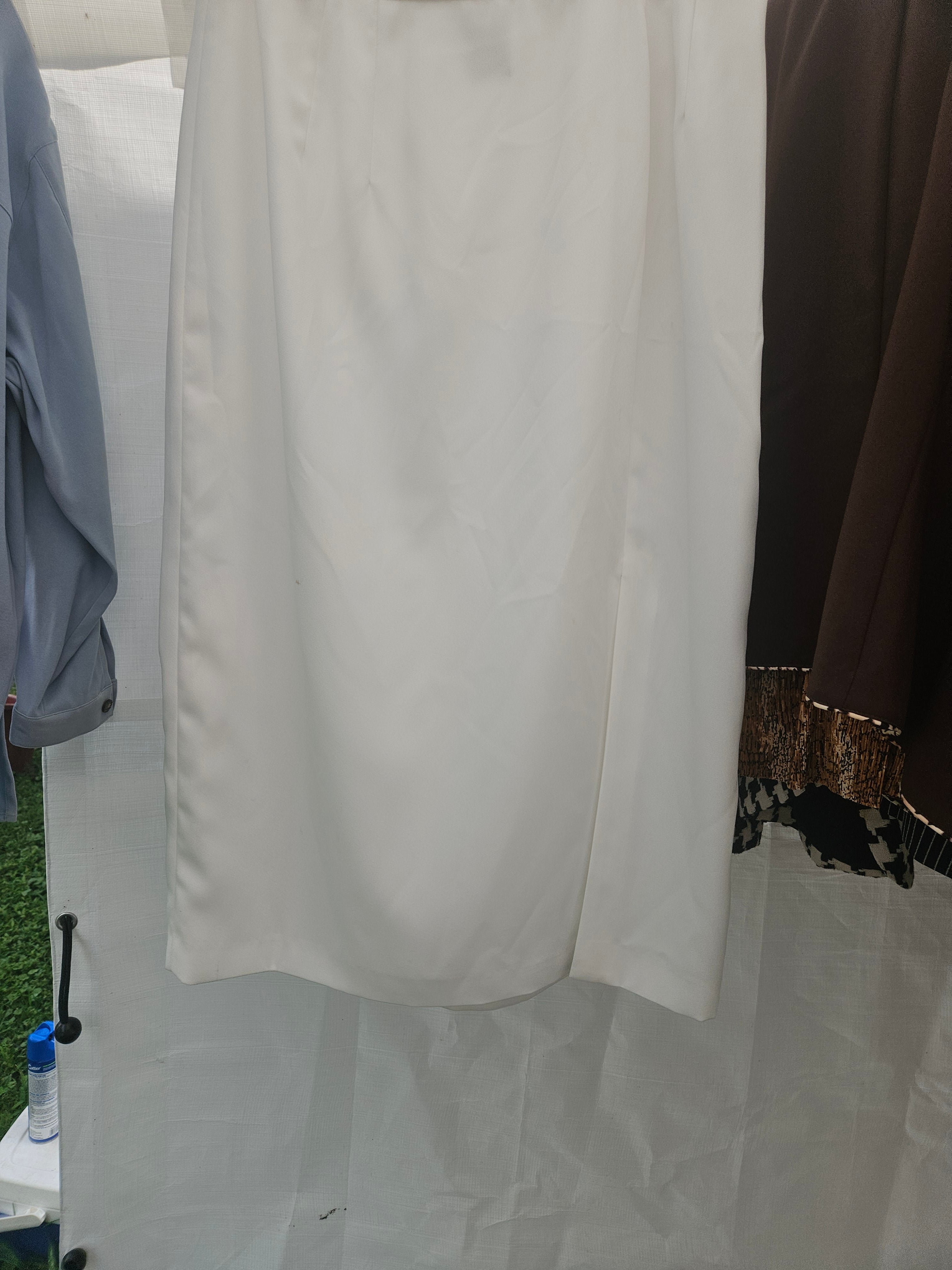 NW-1 White Pleated Skirt Women Elastic Waistband Lightweight Casual