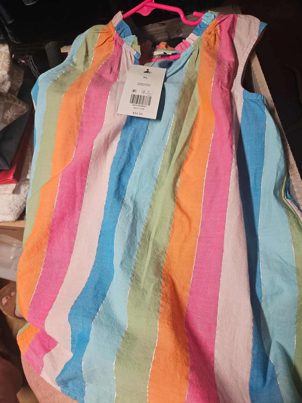 NW-1 Crown & IvyKids Rainbow Stripe Sleeveless Top XL