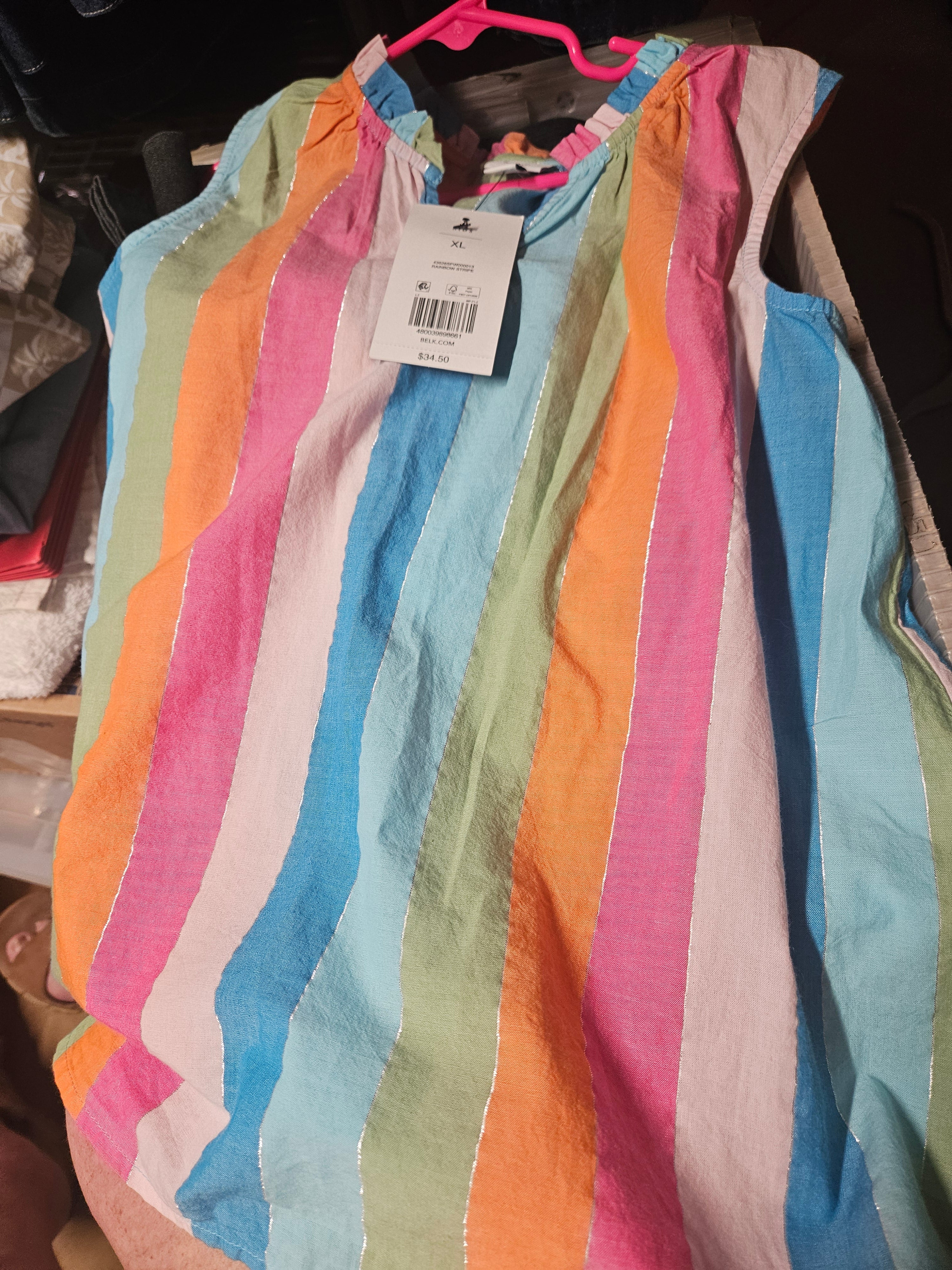 NW-1 Crown & IvyKids Rainbow Stripe Sleeveless Top XL