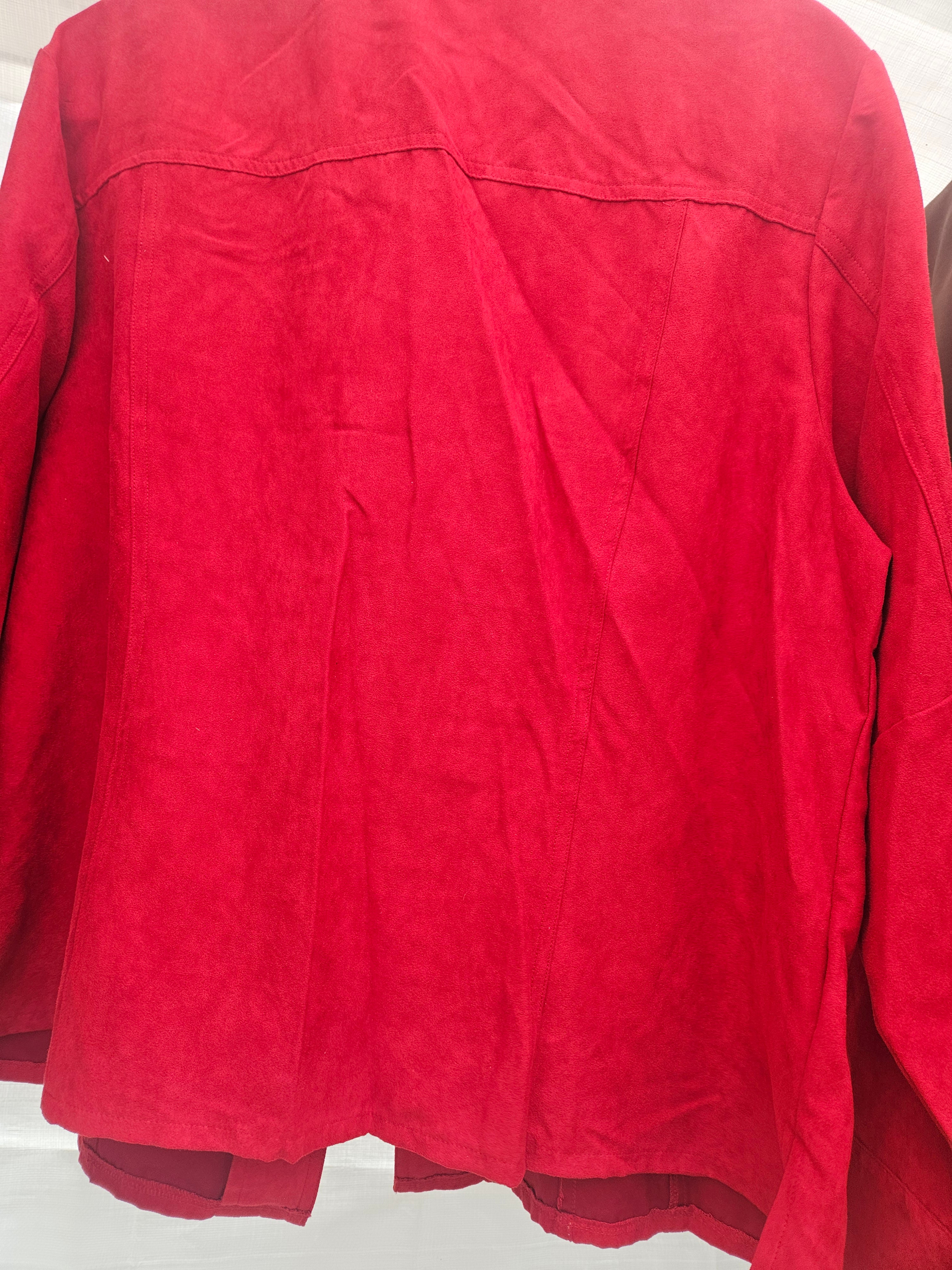 NW-1 Cato Red Faux Suede Jacket Size 18/20W Women's Plus Size