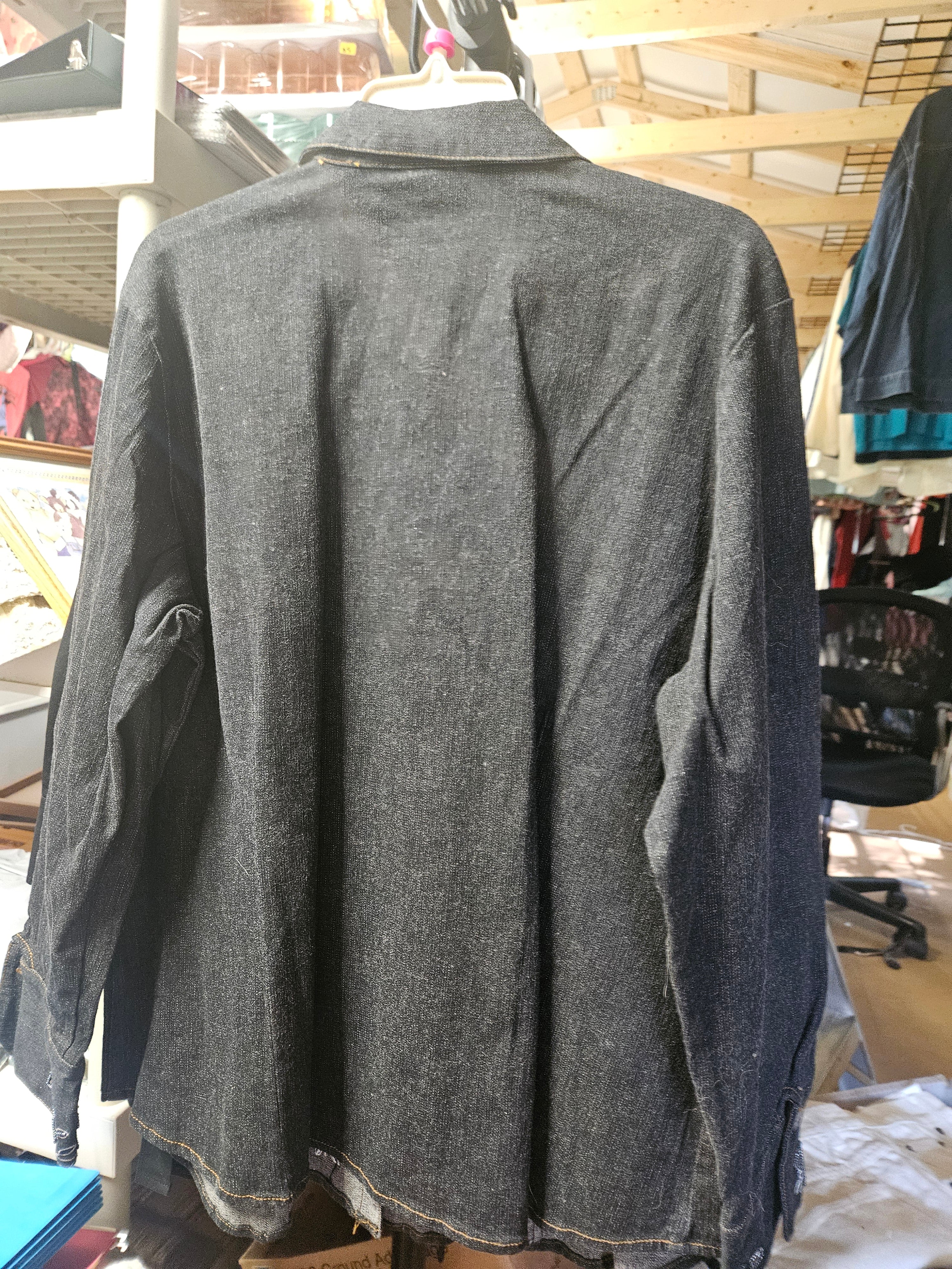 NW-1 Embroidered Denim Button-Up Shirt or jacket