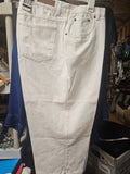 NW-1 White Pants Floral Embroidery Easy Fit  Carpi Size 20W