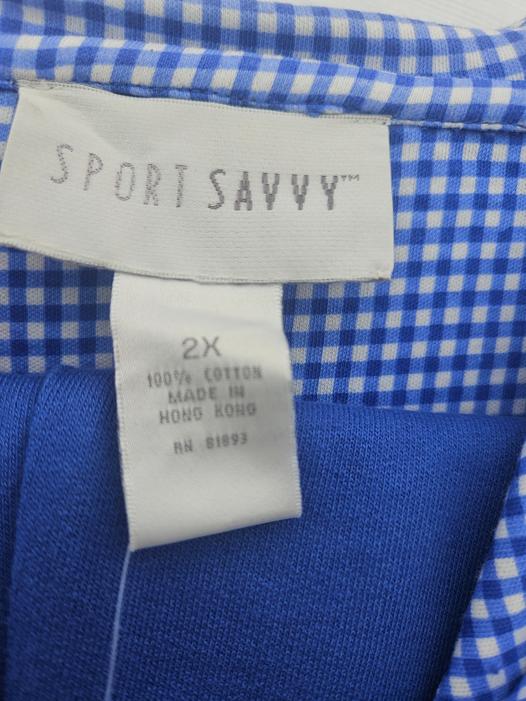NW-1 Sport Savvy Blue Zip Up Hoodie with Blue and White Checkered Hood Lining