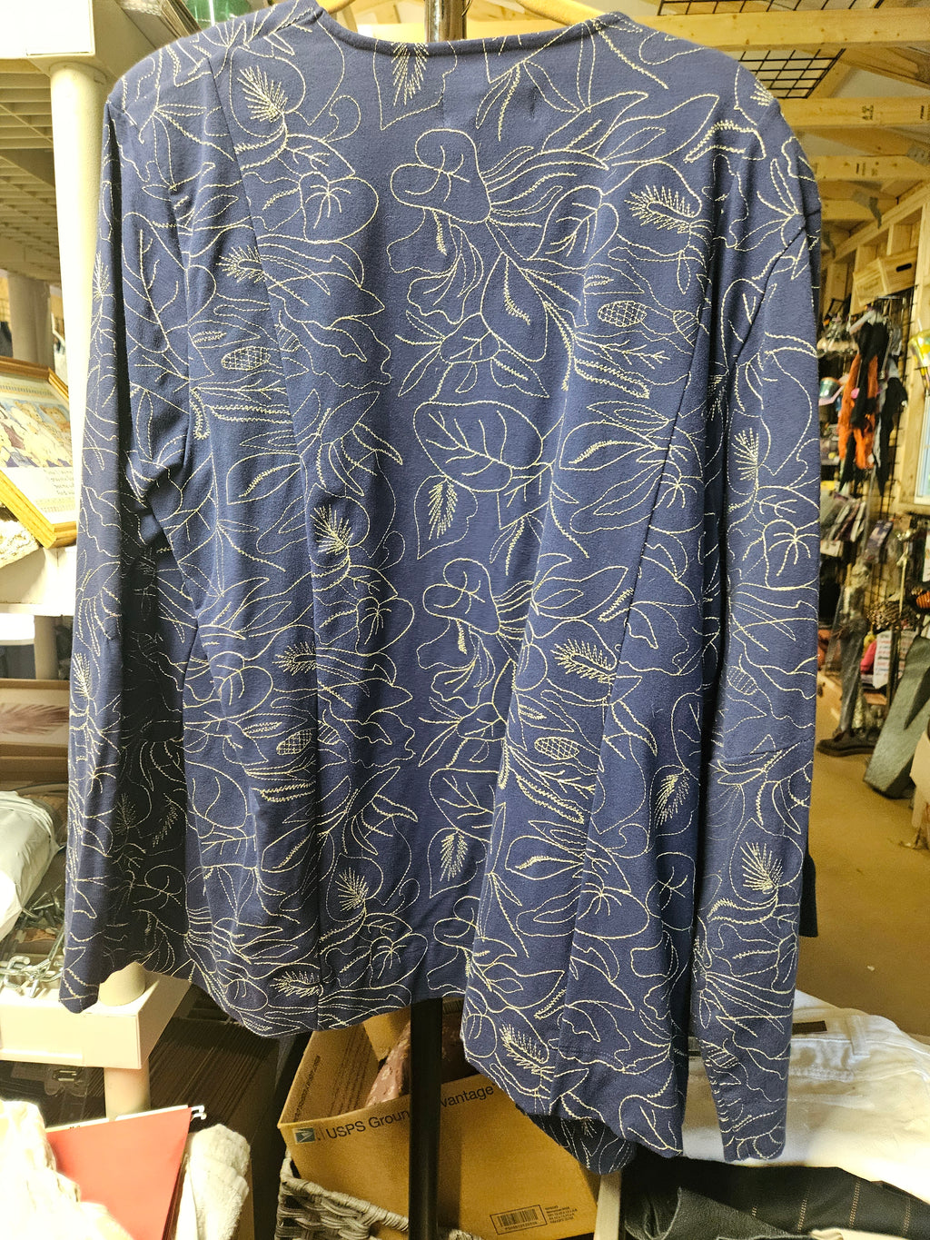 NW-1 Floral Patterned Long Sleeve cardigan. SUSAN GRAVER COLLECTION