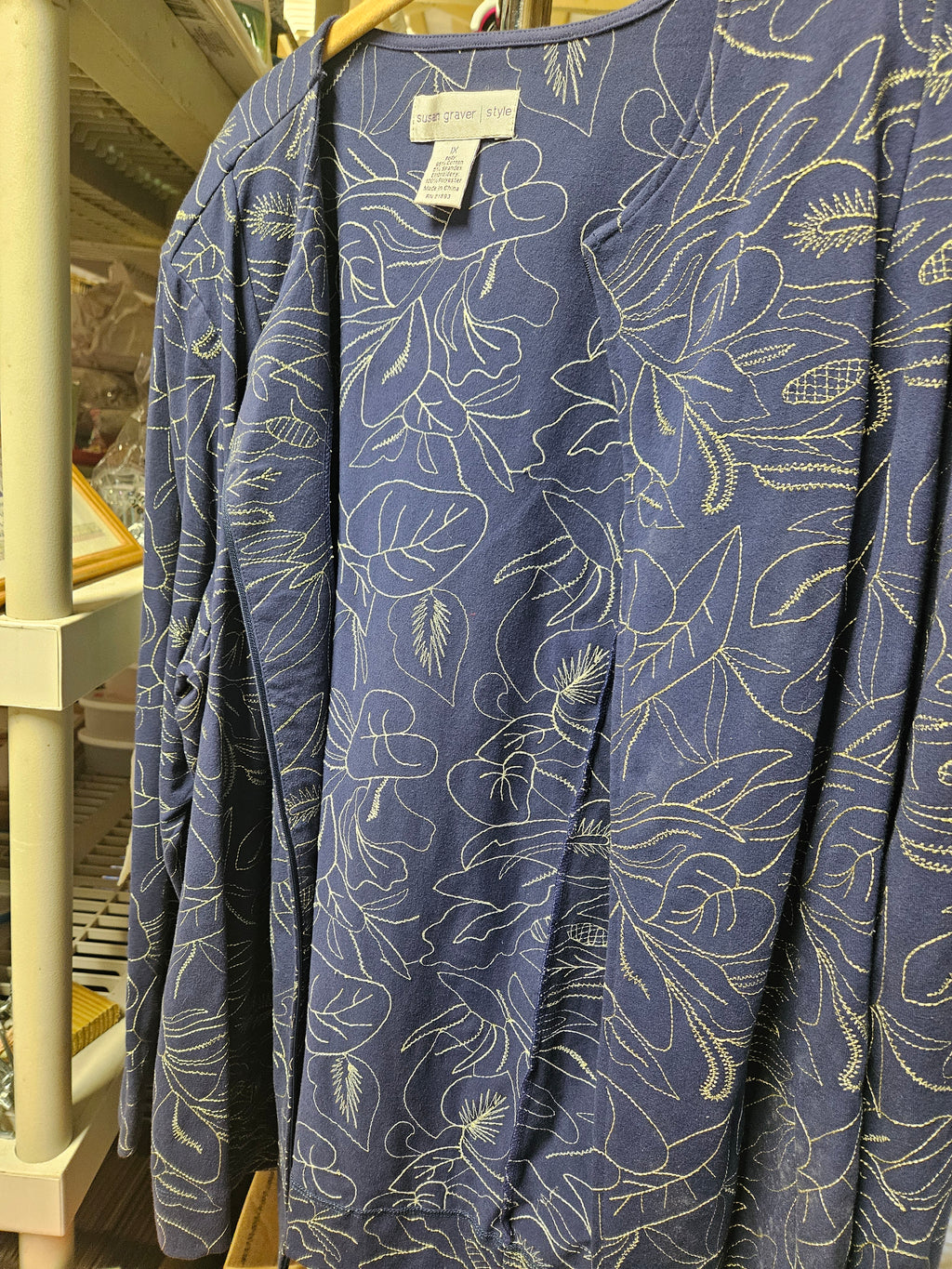 NW-1 Floral Patterned Long Sleeve cardigan. SUSAN GRAVER COLLECTION