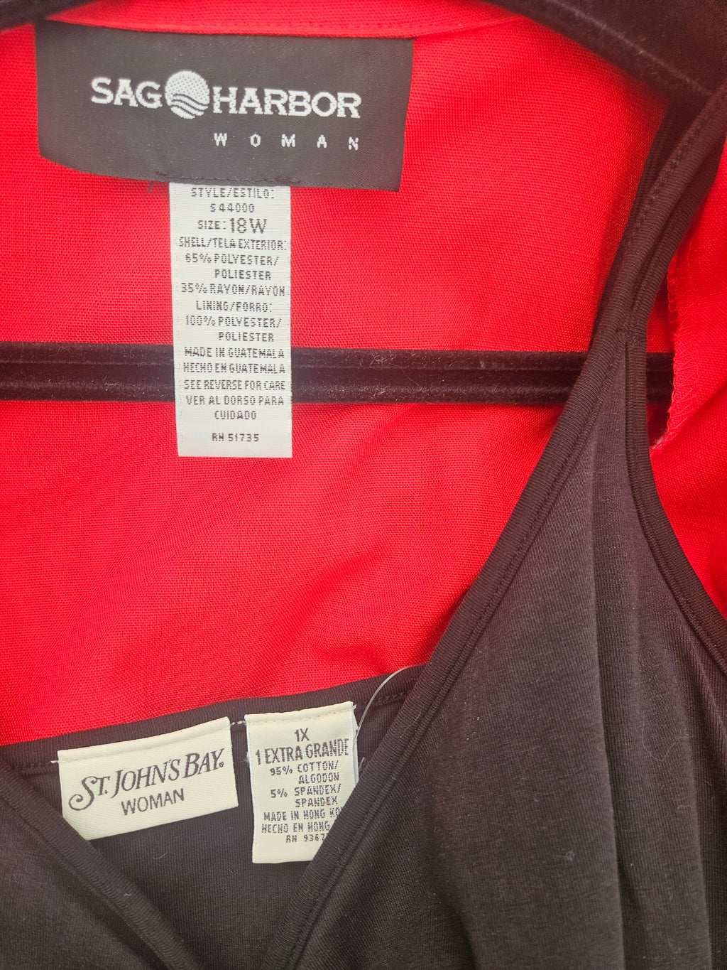 NW-1 Sag Harbor Red Blazer Women's Size 18W Polyester Rayon Jacket with a black tank top